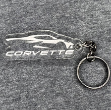 Load image into Gallery viewer, C8 corvette Acrylic engraved keychain
