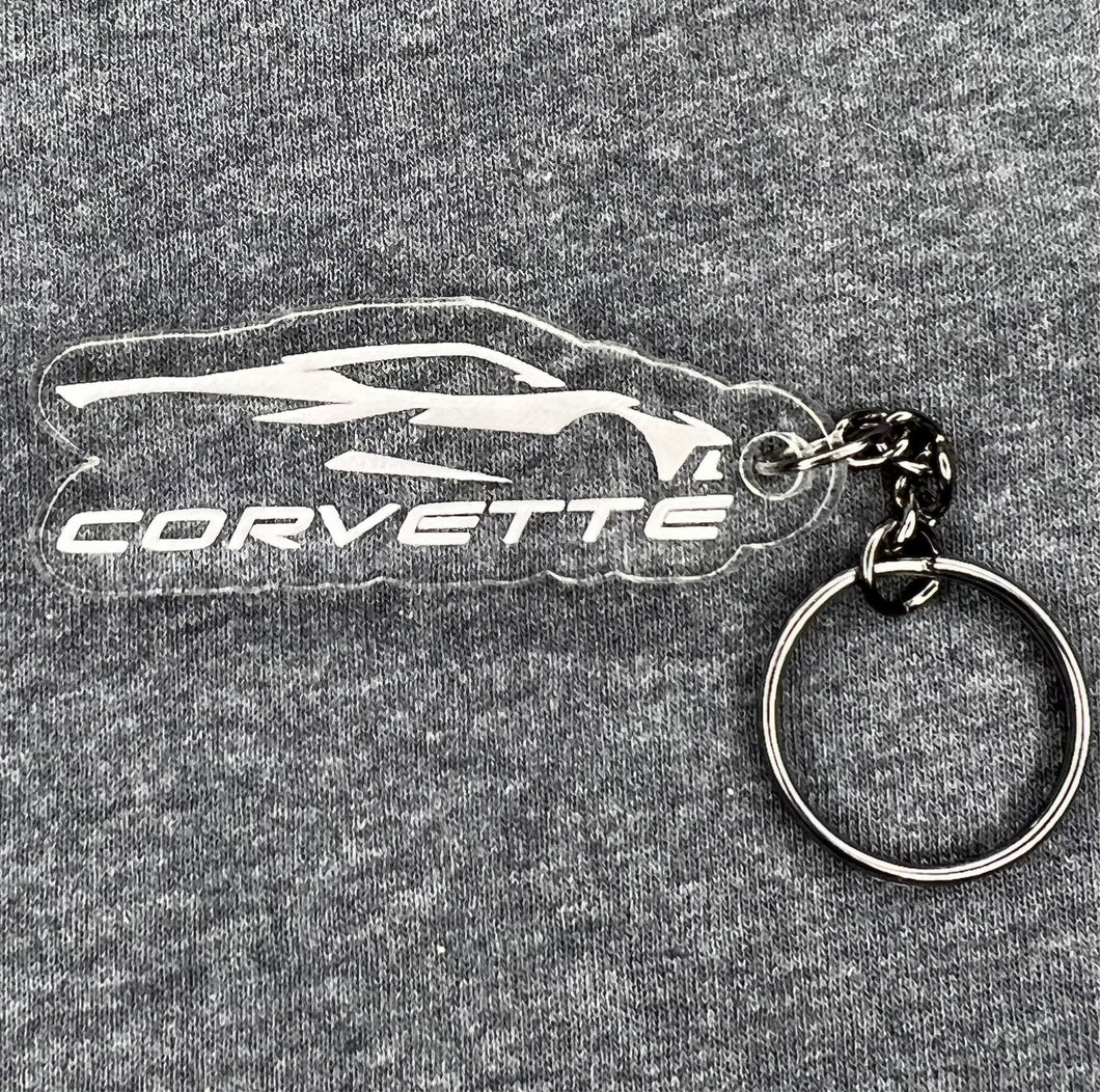 C8 corvette Acrylic engraved keychain