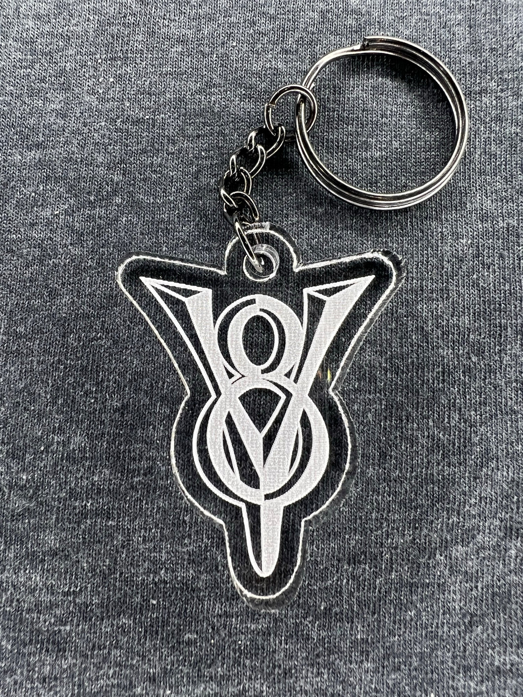 V8 acrylic keychain