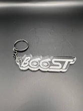 Load image into Gallery viewer, Acrylic engraved booST keychain
