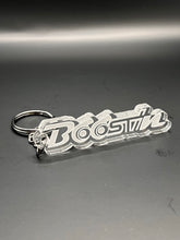 Load image into Gallery viewer, Acrylic engraved  STI BooSTin keychain
